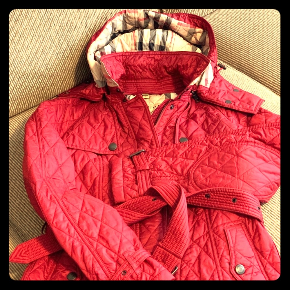 Burberry Quilted short red jacket